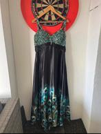 Elegante galajurk met pauwenveren carnaval, Zwart, Maat 42/44 (L), Ophalen of Verzenden, Zo goed als nieuw