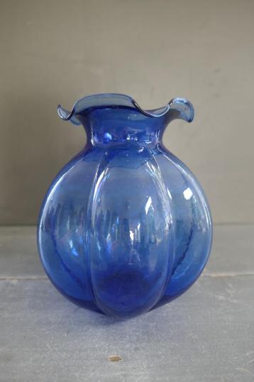 Art Deco vaas Landgraf Tchecover Vab Boussu blauw 1930. beschikbaar voor biedingen