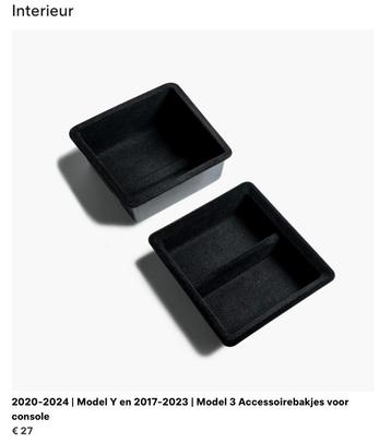 Tesla model Y accessoirebakjes, opbergbakken en matten beschikbaar voor biedingen