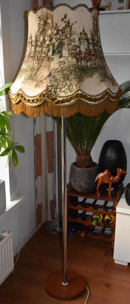 Vintage Vloerlamp van Gispen style, Huis en Inrichting, Lampen | Vloerlampen, Gebruikt, 150 tot 200 cm, Glas, Hout, Kunststof
