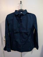 Blauwe Blouse met Ronde Kraag - Maat S, Blauw, Ophalen of Verzenden, Zo goed als nieuw, Lange mouw