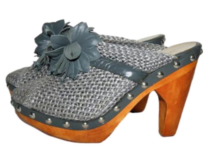 Supertrash clogs, sandalen, grijs/zilver, Mt. 37, Kleding | Dames, Schoenen, Zo goed als nieuw, Sandalen of Muiltjes, Overige kleuren