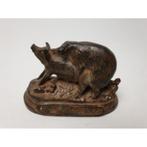 # Pierre Chenet brons beeldje van 2 varkens, Ophalen of Verzenden, Brons