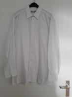 Prachtig overhemd met ingeweven patroon streepjes kleur wit., Halswijdte 41/42 (L), Wit, Zo goed als nieuw, Verzenden
