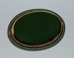 Langani broche jade kleurige steen en zijde draad, Overige materialen, 4 tot 7 cm, Ophalen of Verzenden, Zo goed als nieuw