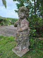 putto brocante kind muzikant betonnen beeld, Tuin en Terras, Ophalen, Gebruikt, Beton, Mensenbeeld