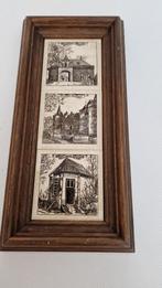 3 oude tegels in 1 houten lijst helmond, Antiek en Kunst, Ophalen of Verzenden