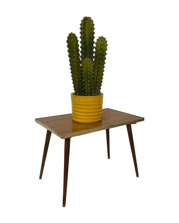 Vintage Plantentafeltje Bijzettafel Jaren 60 Design, Huis en Inrichting, Tafels | Bijzettafels, Gebruikt, Rechthoekig, Minder dan 45 cm