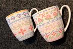 Mokken Froukje 2x      New Bone China .... kruissteek motief, Ophalen of Verzenden