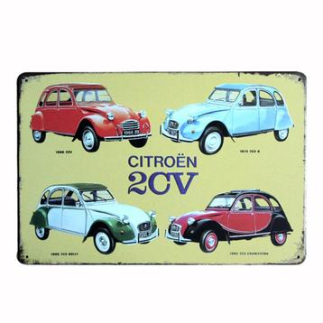 Citroen 2CV Vintage Metalen Bord (Bord Auto Reclame) beschikbaar voor biedingen
