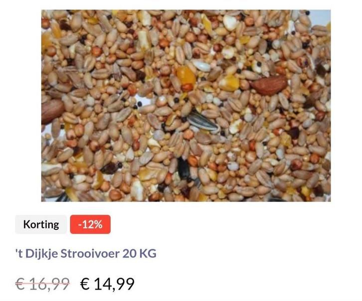 Strooivoer 20kg, Dieren en Toebehoren, Vogels | Toebehoren, Nieuw, Eten en Drinken, Ophalen of Verzenden