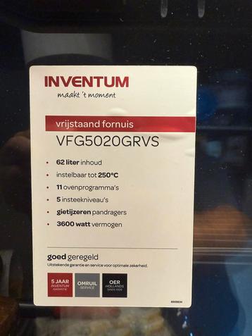 Inventum VFG5020GRVS Gasfornuis ZGAN beschikbaar voor biedingen