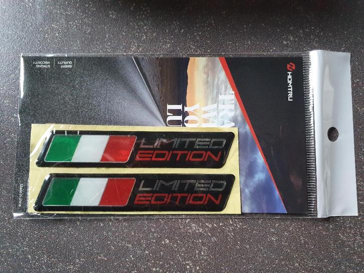 3D 2x sticker Italiaanse Italian vlag flag Limited Edition 2, Auto diversen, Autostickers, Ophalen of Verzenden