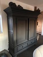 Zwarte brocante kast, Ophalen of Verzenden, Gebruikt, 50 tot 75 cm, 150 tot 200 cm