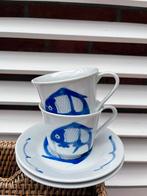 Leuke kopjes en schotels met vismotief, Huis en Inrichting, Keuken | Servies, Ophalen of Verzenden, Zo goed als nieuw, Overige stijlen