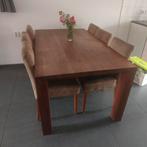 Kersenhoutentafel incl. 6 stoelen, Huis en Inrichting, Complete eetkamers, Ophalen, Gebruikt, 4 tot 6 stoelen