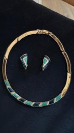 KARIN (Milaan) verguld collier met oorclips, Sieraden, Tassen en Uiterlijk, Kettingen, Ophalen of Verzenden, Zo goed als nieuw