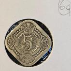 69	 ƒ 0,05 	Stuiver vierkant 1943 CIR, Ophalen of Verzenden, Koningin Wilhelmina, 5 cent, Losse munt