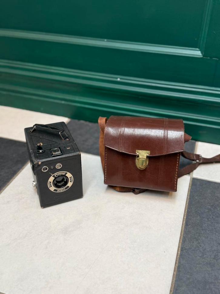 Vintage Coronet Bobox Camera met Tas, Audio, Tv en Foto, Fotocamera's Analoog, Ophalen of Verzenden