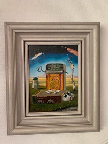 Orgineel schilderij Jean Thomassen “ontbijt” 1988 beschikbaar voor biedingen