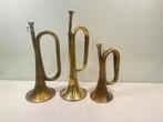 3 koperen Bugels / Hoorns, Muziek en Instrumenten, Blaasinstrumenten | Hoorns, Gebruikt, Ophalen of Verzenden, X, X