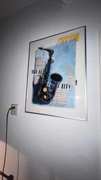 [ABSTRACT SCHILDERIJ] - saxofoon, Antiek en Kunst, Ophalen of Verzenden
