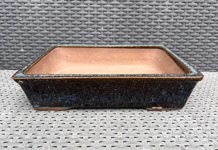 Bonsai schaal zwart-bruin-grijs geglazuurd 32,8x23,9x8,1, Tuin en Terras, Bloempotten, Zo goed als nieuw, Aardewerk, Minder dan 25 cm