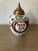 Delfts pot met deksel - Porto Rico, Antiek en Kunst, Antiek | Keramiek en Aardewerk, Ophalen