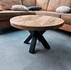 Nieuwe mangohouten salontafel met matrixpoot, Huis en Inrichting, Tafels | Salontafels, Ophalen, 50 tot 100 cm, Rond, Nieuw