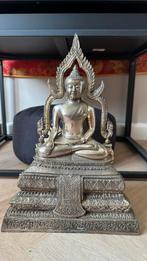 Antieke Thaise Buddha - Zilver Verguld, Ophalen