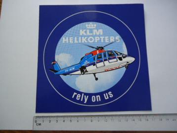 sticker KLM HELI rely on us groot rond retro luchtvaart