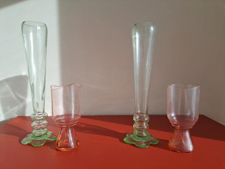 Vintage Boris Sipek Glazen,  champagne coupe en waterglas, Verzamelen, Glas en Borrelglaasjes, Zo goed als nieuw, Overige typen