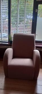Beige stoffen Fauteuil met Gebruikssporen, Gebruikt, 75 tot 100 cm, Ophalen of Verzenden, Comfortabel
