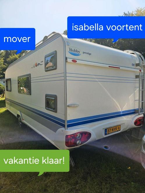Hobby 560kmfe + Isabella commodor+ mover, Caravans en Kamperen, Caravans, Particulier, tot en met 6, 1500 - 2000 kg, Rondzit, Hobby