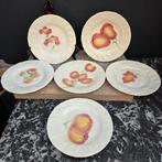 Brocante bordjes met fruitmotief (Set van 6) Salins, Ophalen of Verzenden