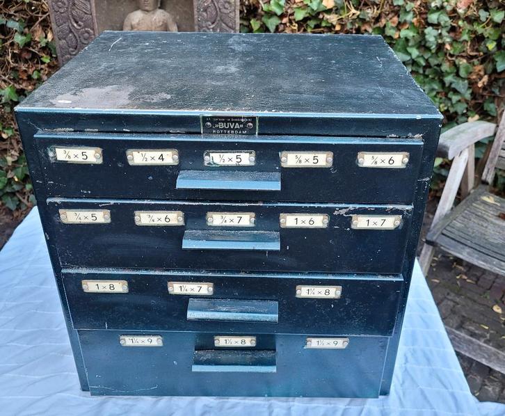 Industrieel metalen ladenkastje, Huis en Inrichting, Kasten | Ladekasten, Gebruikt, Minder dan 100 cm, Minder dan 50 cm, 25 tot 50 cm