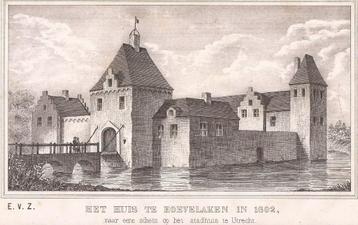 Het Huis te Hoevelaken in 1602 naar schets op het stadhuis beschikbaar voor biedingen