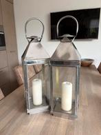 2x zilveren windlichten / lantaarns, Ophalen, Zo goed als nieuw, 50 tot 75 cm