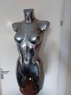 Zilveren chromen dames torso 80cm hoog, Ophalen of Verzenden