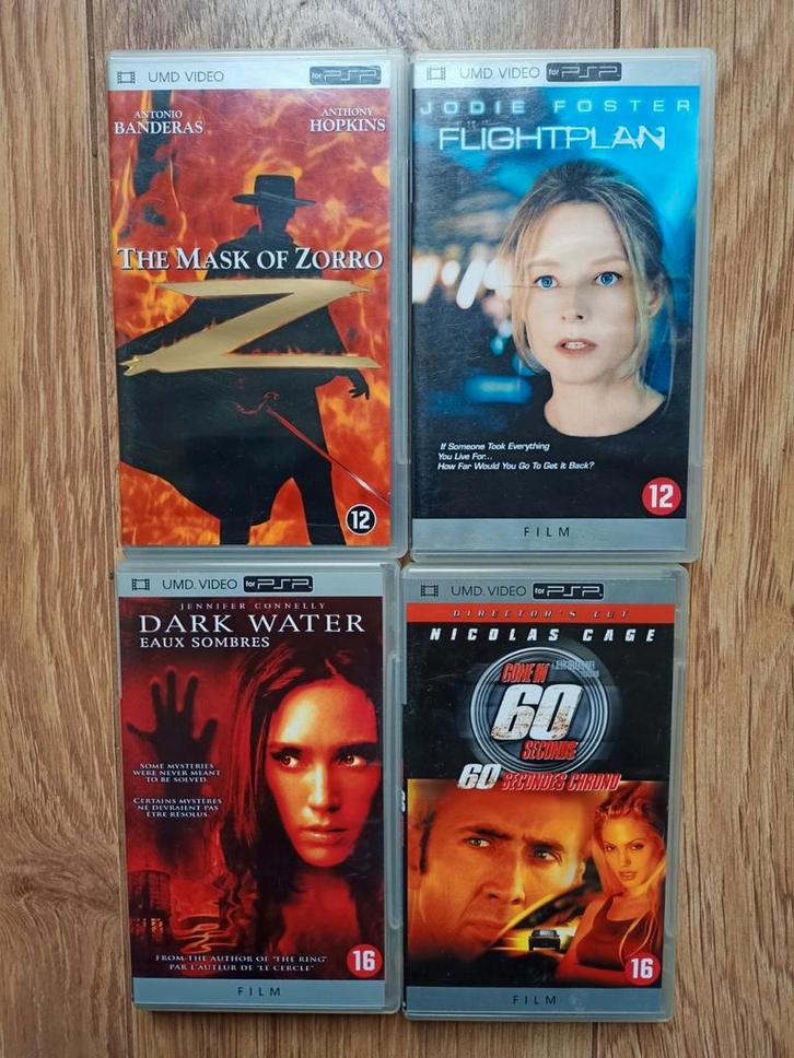 Set 4x Sony PSP UMD video discs, Spelcomputers en Games, Games | Sony PlayStation Portable, Zo goed als nieuw, Overige genres