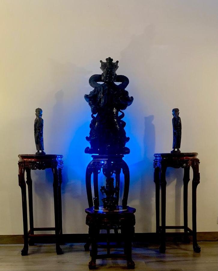 AWESOME RARELY JASPER COLL & GOD OF WEALTH CERAMIC STATUE, Antiek en Kunst, Antiek | Overige Antiek, Ophalen