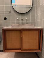 Furnified Vintage wastafelmeubel - Wit Marmeren wastafel 80, Ophalen, 50 tot 100 cm, Zo goed als nieuw, Minder dan 100 cm