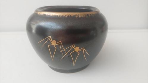 West germany vaas vintage vaas spinnen vaas jaren 50 /60, Huis en Inrichting, Woonaccessoires | Vazen, Zwart, Minder dan 50 cm