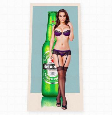 HEINEKEN Sexy pin up Sasha Poster mancave bar Print beschikbaar voor biedingen
