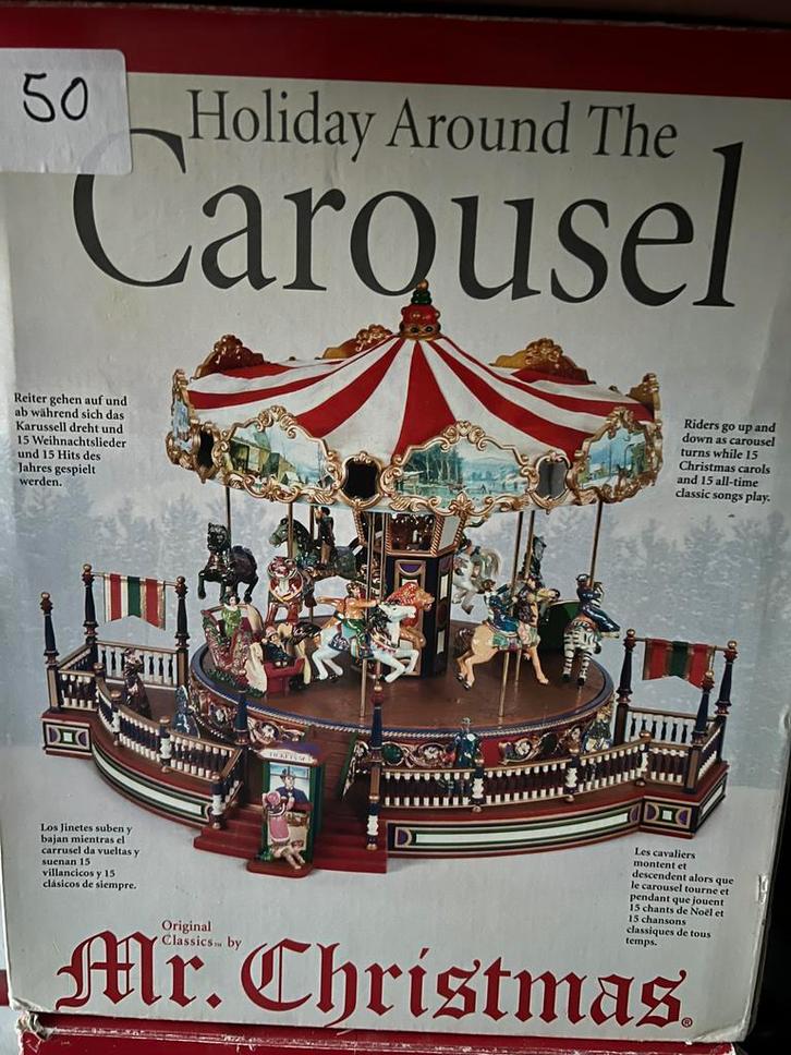 Mr. Christmas Carrousel kerst kerstdorp niet Lemax, Diversen, Kerst, Gebruikt, Ophalen of Verzenden