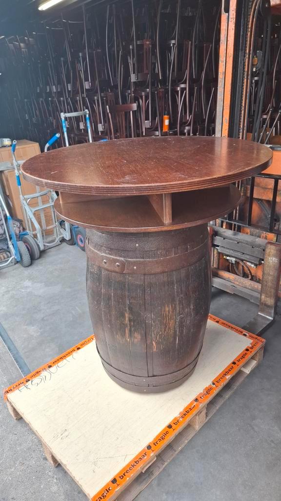Statafel ton met groot rond blad 100cm horeca mancave bar, Huis en Inrichting, Barren, Zo goed als nieuw, Ophalen of Verzenden