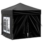 Partytent inklapbaar met zijwanden 2x2 m zwart, Tuin en Terras, Partytenten, Opvouwbaar, Partytent, Minder dan 4 meter, Nieuw