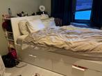Brimnes bed ikea - 160x200cm met hoofdbord, Ophalen, Gebruikt, Wit, Tweepersoons