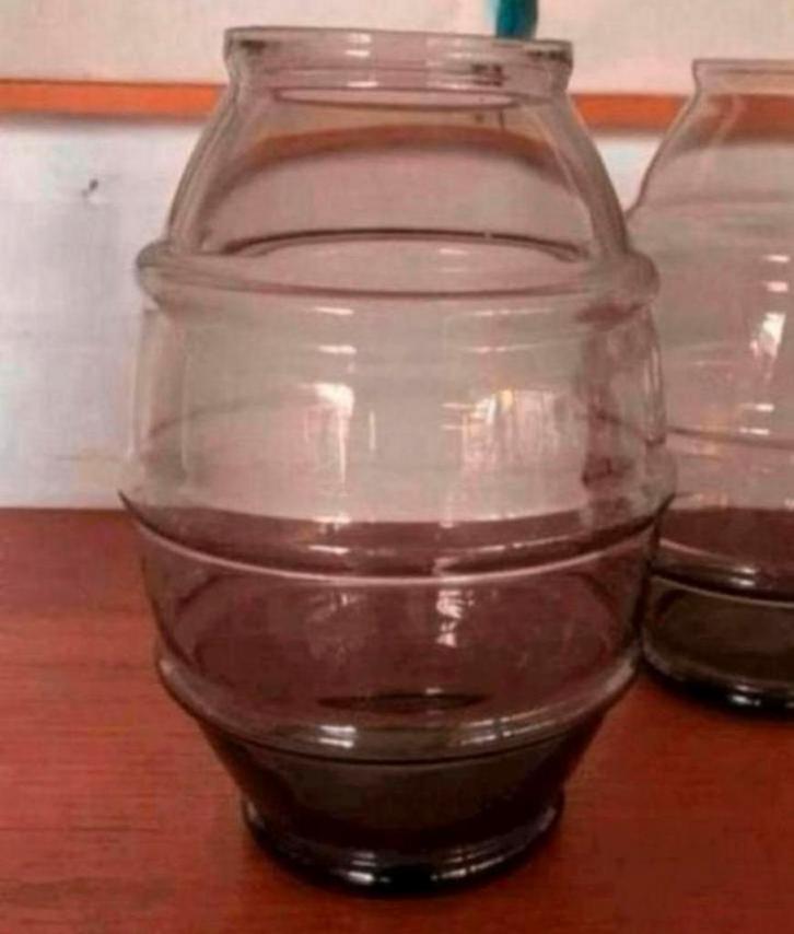 Vintage Vaas schitterende ribbel tonnen vaas copier leerdam., Antiek en Kunst, Antiek | Glas en Kristal, Ophalen of Verzenden