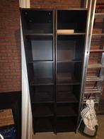 Twee BILLY boekenkasten, zwart eikenpatroon, Ophalen, Gebruikt, 200 cm of meer, 50 tot 100 cm